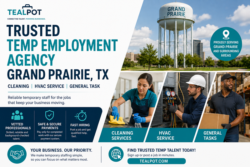 Trusted Temp Employment Agency Grand Prairie TX | Cleaning, HVAC Service, General Task