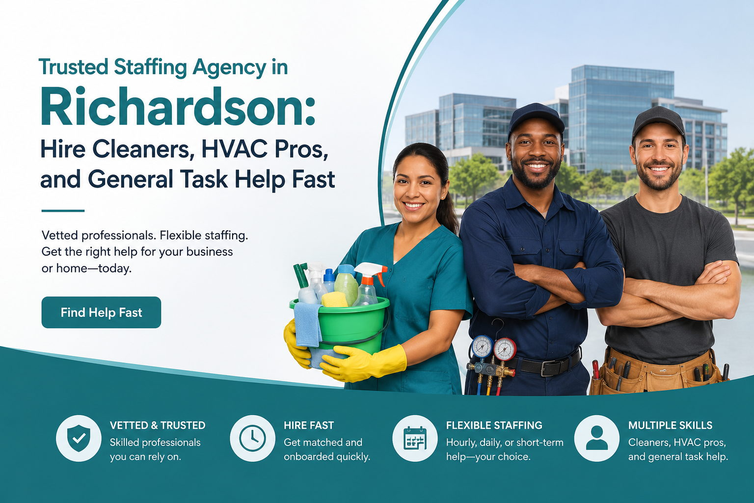 Trusted Staffing Agency in Richardson: Hire Cleaners, HVAC Pros, and General Task Help Fast